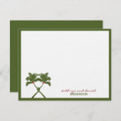 Knoted Palm Trees Red Love Tropical Beach Wedding Bedankkaart (Voorkant / Achterkant)