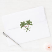 Knoted Palm Trees Red Love Tropical Beach Wedding Hart Sticker (Envelop)