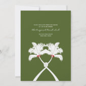 Knoted Palm Trees Red Love Tropical Beach Wedding Kaart (Achterkant)