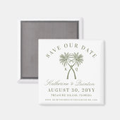 Knoted Palm Trees Red Love Wedding Save the Date Magneet (Voorkant / Achterkant)