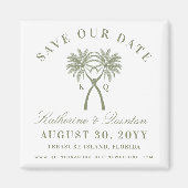 Knoted Palm Trees Red Love Wedding Save the Date Magneet (Voorkant)
