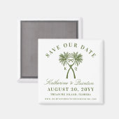 Knoted Palm Trees Red Love Wedding Save the Date Magneet (Voorkant / Achterkant)
