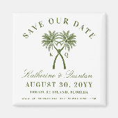 Knoted Palm Trees Red Love Wedding Save the Date Magneet (Voorkant)
