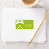 Knoted Palm Trees Tropical Beach Wedding Address Etiket (Insitu)