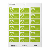 Knoted Palm Trees Tropical Beach Wedding Address Etiket (Full Sheet)