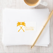 Knoted Palm Trees Tropical Beach Wedding Address Etiket (Insitu)