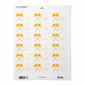 Knoted Palm Trees Tropical Beach Wedding Address Etiket (Full Sheet)
