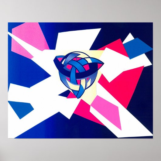 "Knoted World" Fine Art print blauw (Voorkant)