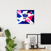 "Knoted World" Fine Art print blauw (Thuiskantoor)