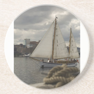 Knotisch zeilen zandsteen onderzetter