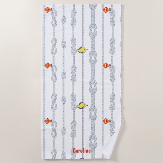 Knots and little fishes. Customisable Strandlaken (Voorkant)