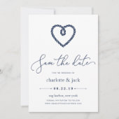Knotted Heart Save the Date Kaart (Voorkant)