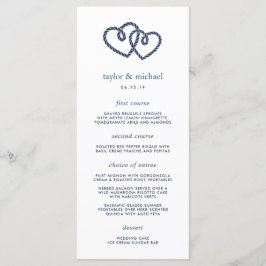 Knotted Hearts Bruiloft Menu Kaart