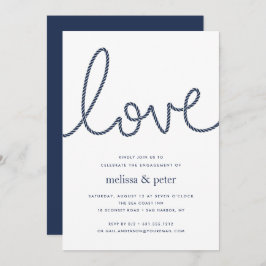 Knotted Love Engagement Party Invitation Kaart
