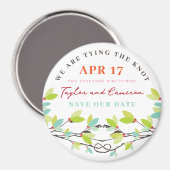 Knotted Love Trees Spring Wedding Save the Date Magneet (Voorkant / Achterkant)