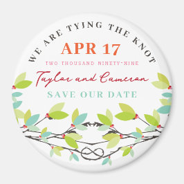 Knotted Love Trees Spring Wedding Save the Date Magneet