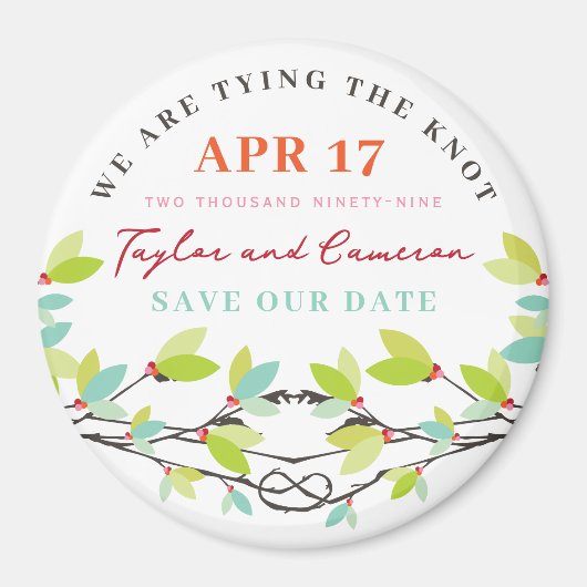 Knotted Love Trees Spring Wedding Save the Date Magneet (Voorkant)