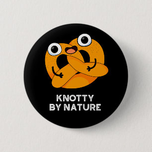 Knotty by Natuur Funny Pretzel Pun Dark BG Ronde Button 5,7 Cm