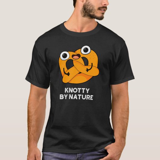 Knotty by Natuur Funny Pretzel Pun Dark BG T-shirt (Voorkant)