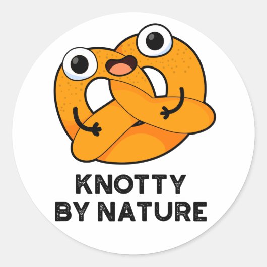 Knotty by Natuur Funny Pretzel Pun Ronde Sticker (Voorkant)