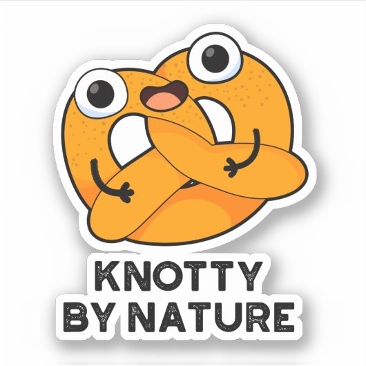 Knotty by Natuur Funny Pretzel Pun Sticker (Voorkant)