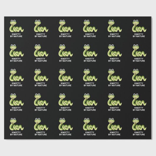 Knotty by Natuur Funny Snake Pun Dark BG Cadeaupapier (Vlak)