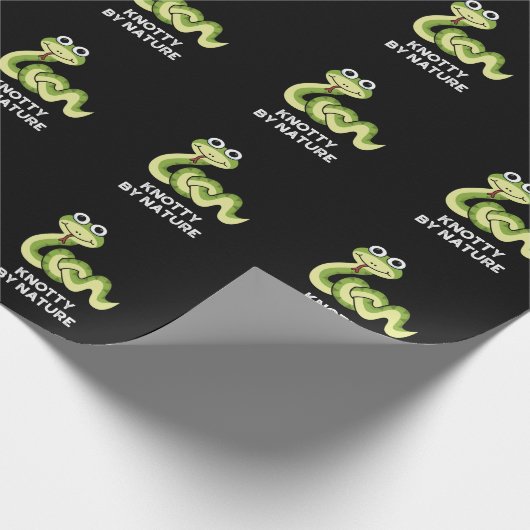 Knotty by Natuur Funny Snake Pun Dark BG Cadeaupapier (Hoek)