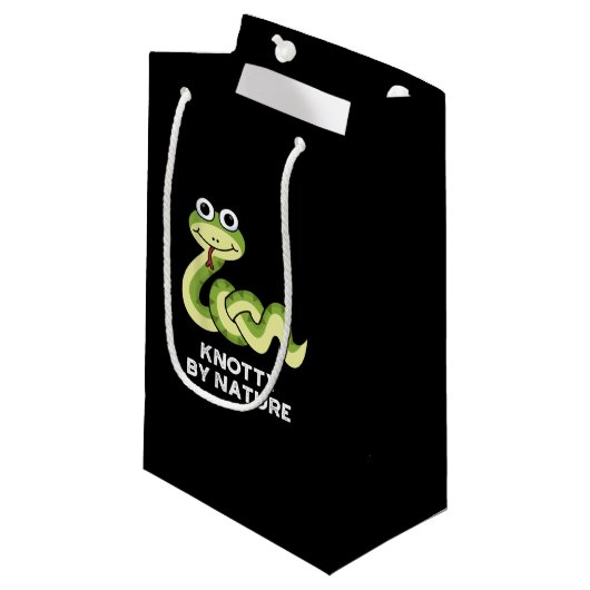 Knotty by Natuur Funny Snake Pun Dark BG Klein Cadeauzakje (Voorkant Gekanteld)
