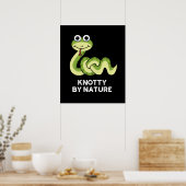 Knotty by Natuur Funny Snake Pun Dark BG Poster (Keuken)