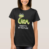 Knotty by Natuur Funny Snake Pun Dark BG T-shirt (Voorkant)