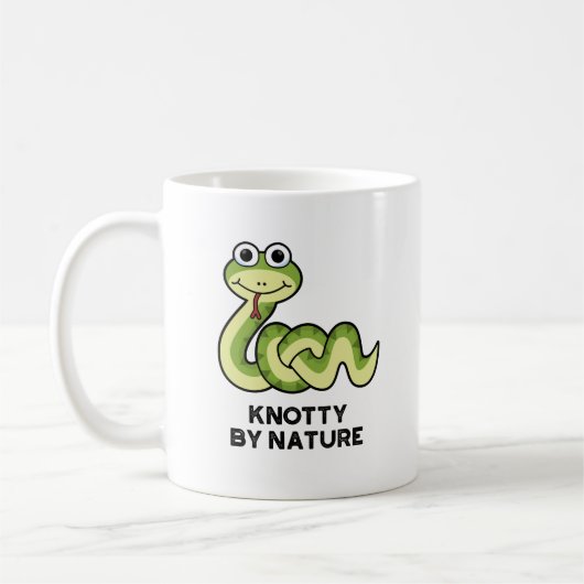 Knotty by Natuur Funny Snake Pun Koffiemok (Links)