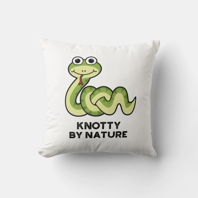 Knotty by Natuur Funny Snake Pun Kussen (Voorkant)
