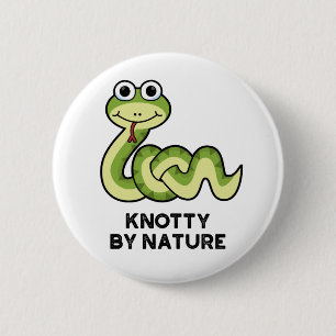Knotty by Natuur Funny Snake Pun Ronde Button 5,7 Cm