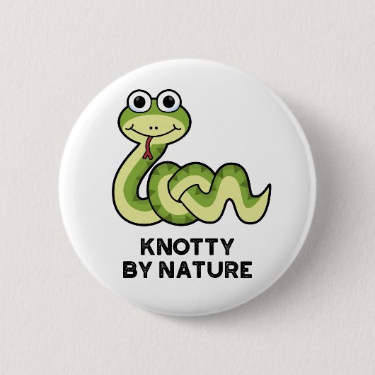 Knotty by Natuur Funny Snake Pun Ronde Button 5,7 Cm (Voorkant)
