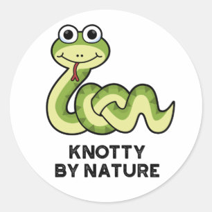 Knotty by Natuur Funny Snake Pun Ronde Sticker