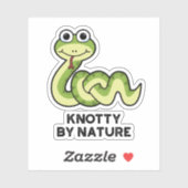 Knotty by Natuur Funny Snake Pun Sticker (Vel)