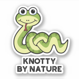 Knotty by Natuur Funny Snake Pun Sticker