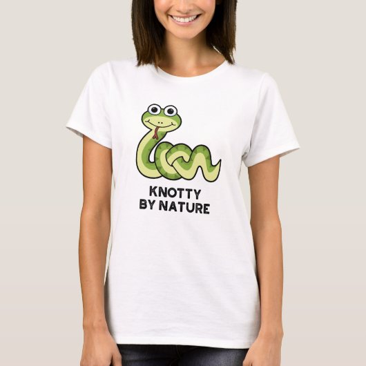 Knotty by Natuur Funny Snake Pun T-shirt (Voorkant)