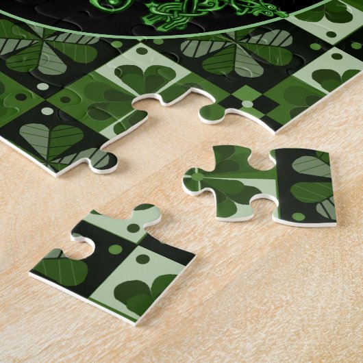 Knotty Celtic Knot Irish Dragon Jigzaag Puzzle Legpuzzel (Zijkant)