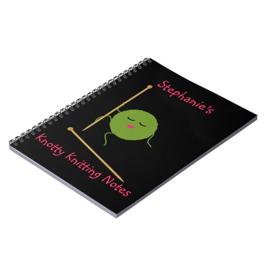 Knotty Knitting Notes Funny Personalized notebook Notitieboek (Linkerzijde)