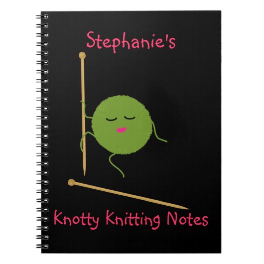 Knotty Knitting Notes Funny Personalized notebook Notitieboek (Voorkant)