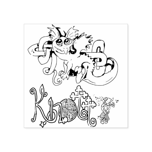 Knotty lil Celtic Knot Dragon Rubberstempel (Afrduk)
