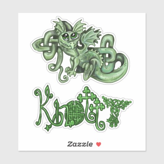 Knotty lil Dragon Celtic knopen Sticker (Vel)