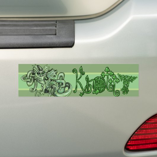 Knotty lil Dragon~celtic knot bumper sticker (Op auto)