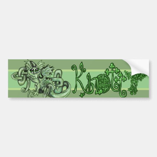 Knotty lil Dragon~celtic knot bumper sticker (Voorkant)