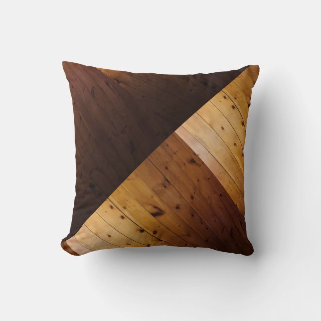 Knotty Pine Wooden Kijk Kussen (Voorkant)