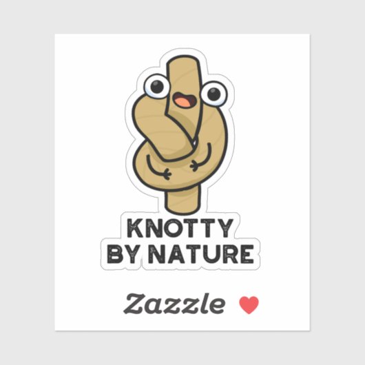 Knotty van Natuur Funny Knot Pun Sticker (Vel)