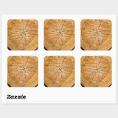 Knotty Wood Slice of Life Vierkante Sticker (Vel)
