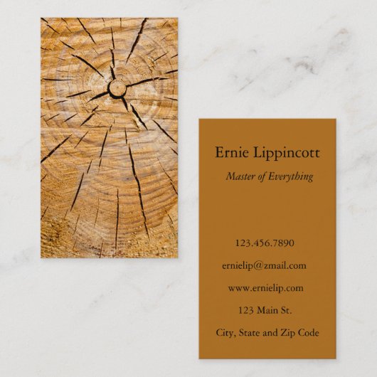 Knotty Wood Slice of Life Visitekaartje (Voorkant / Achterkant)