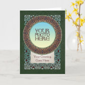 Knotwerk Ring Border Foto Lijst Wenskaart Kaart (Gele Bloem)